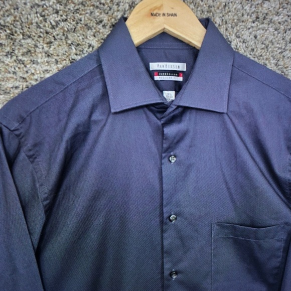 Tommy Hilfiger Men's Dark Blue Dress Shirt - Picture 4 of 7